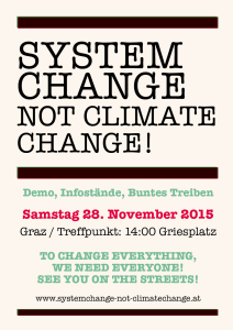Mobilisierungsflyer Klima-Demo Graz